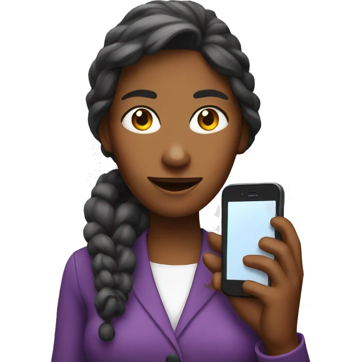 woman showing big phone emoji