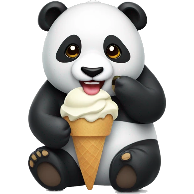 Panda eating ice cream emoji