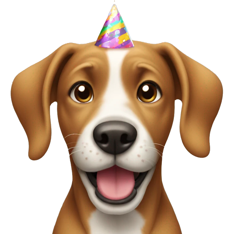 dog celebrating birthday emoji