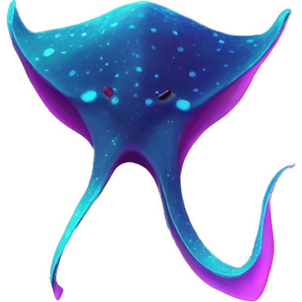 Neon paint splotched big stingray emoji