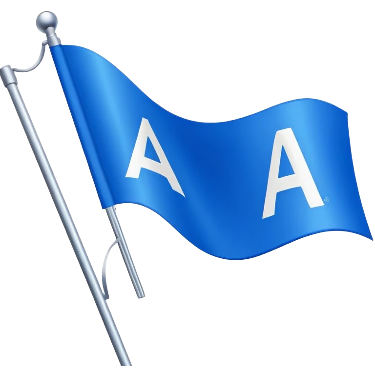 Blue flag with letter A logo, color code #2D69FF emoji