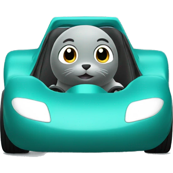 teal seal in racecar emoji