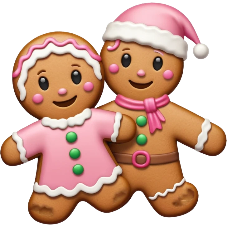 christmas gingerbread pastel pink and red emoji