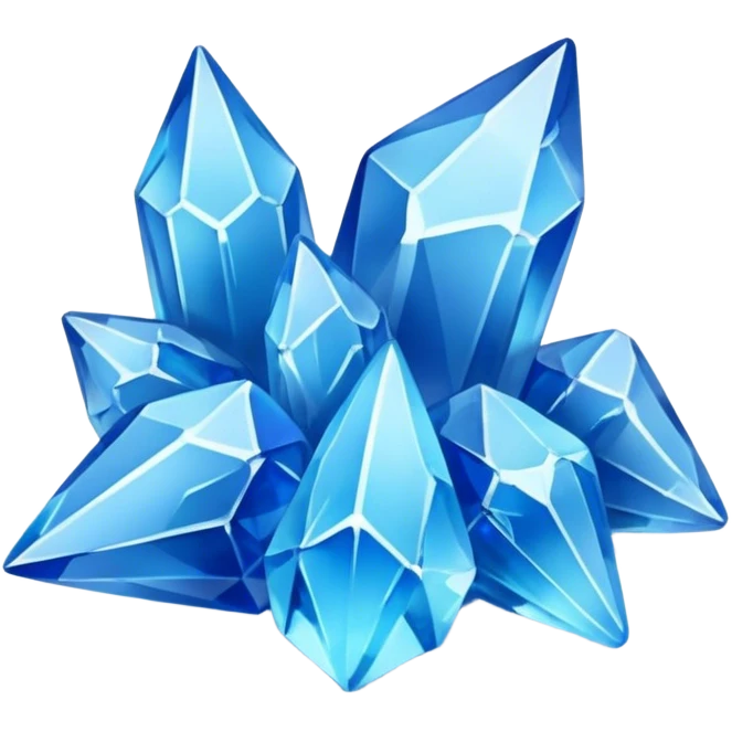 5 small blue  shards cristals forming a small pile emoji