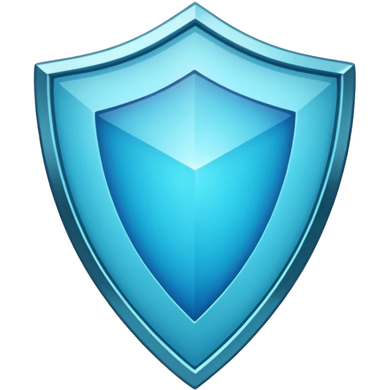Cyan blue shield with diamond emoji