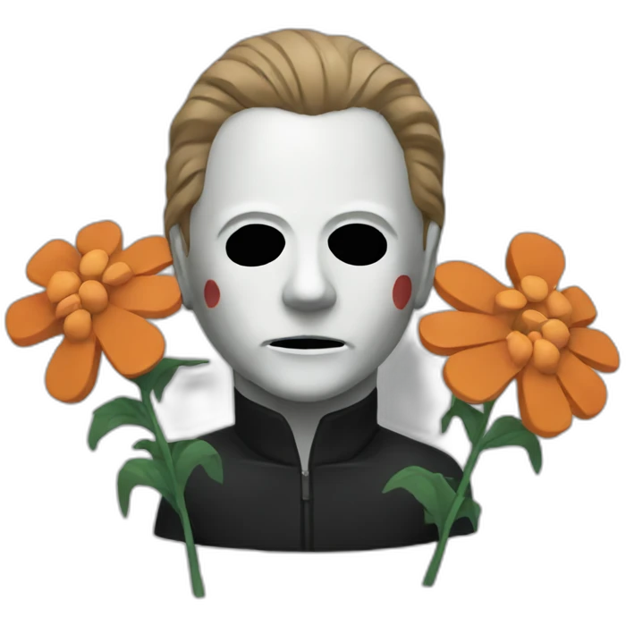 Michael myers with flowers emoji