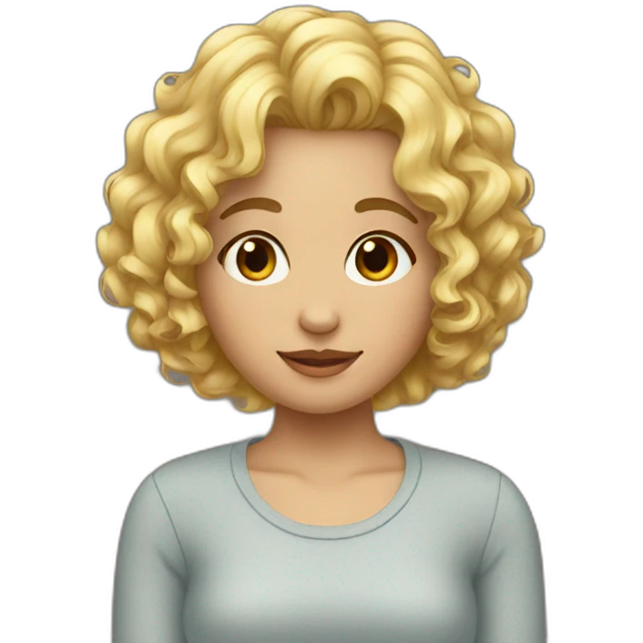 a girl with short curly hair blonde emoji