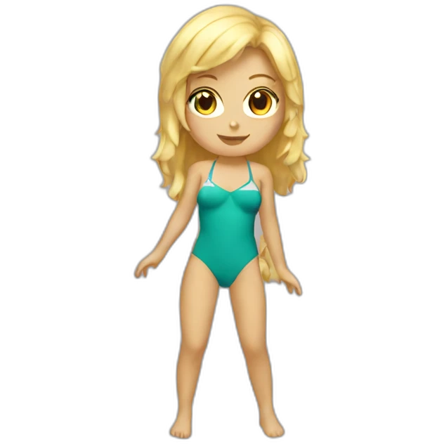 hot catgirl blonde swim suit emoji