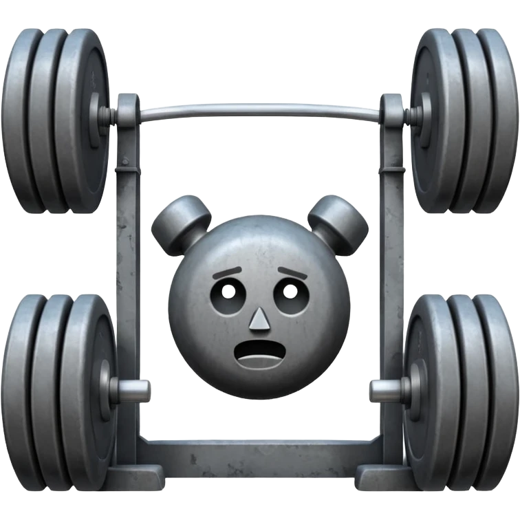 Gym facade with a sign featuring giant weights. emoji