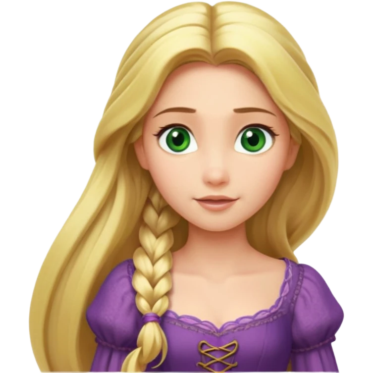 tangled disney rapunzel fair skin green eyes blonde hair  emoji