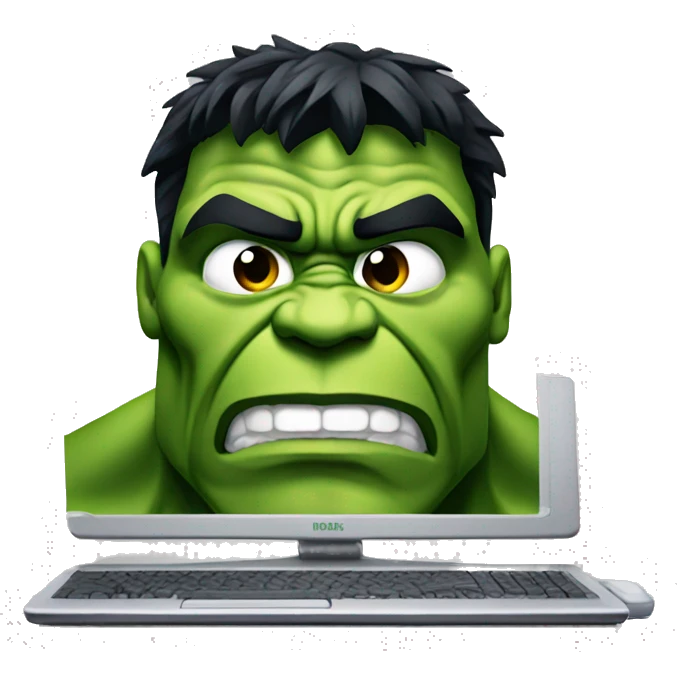 Hulk on the computer  emoji