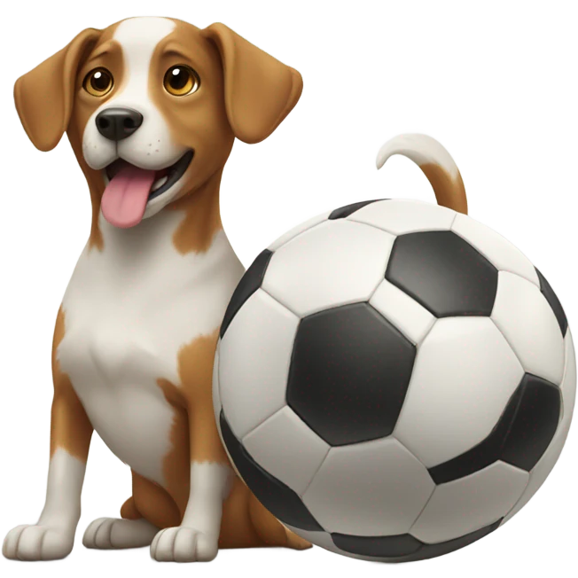 Two dogs playing soccer emoji