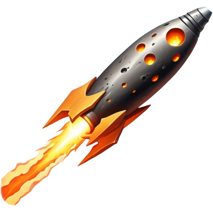  Cinematic Realistic Meteor – A fiery, blazing rock streaking through space, leaving behind a bright, dynamic trail of superheated plasma. Its rocky surface glows intensely as it hurtles toward an unknown destination. emoji