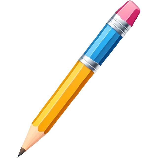 icon for Illustration hobbie, pencil and paintbrush on paper, colorful sketch, simple lines, minimalistic style, transparent background. emoji