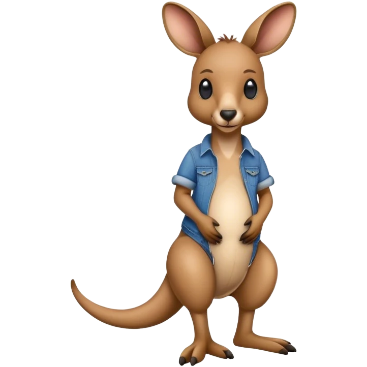 Kangaroo with blue jeans  emoji