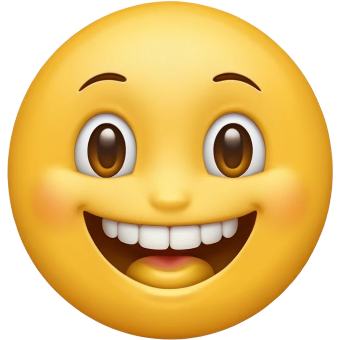 Smiling emoji with yellow bone in its mouth emoji