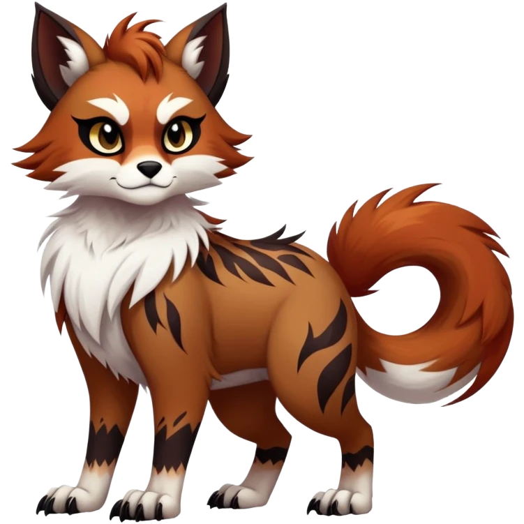 edgy badass cool Falvie-Fionbri-creature-fursona, full body, with random markings emoji