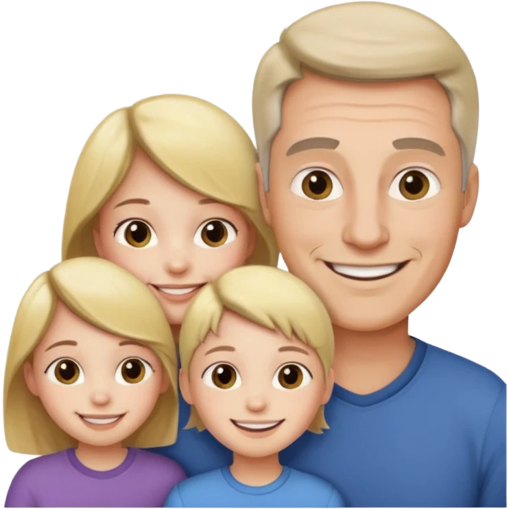 Father two girls and boy emoji