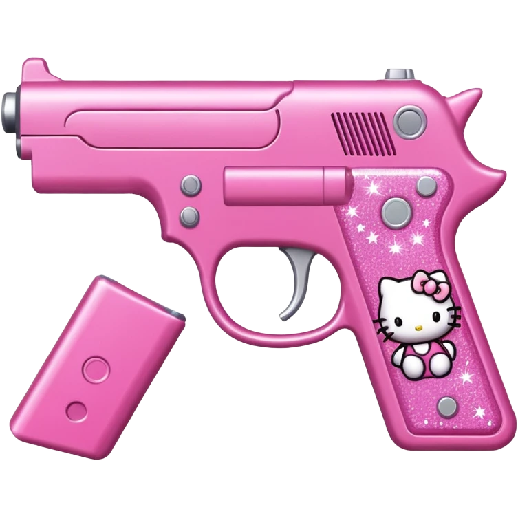 Pink sparkly, hello Kitty gun emoji