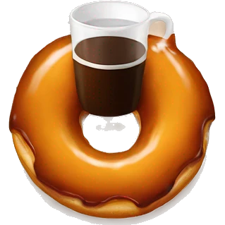 Pumpkin donut with coffe emoji