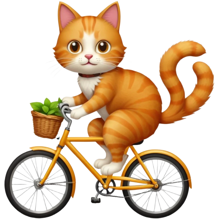cat driving bicycle emoji