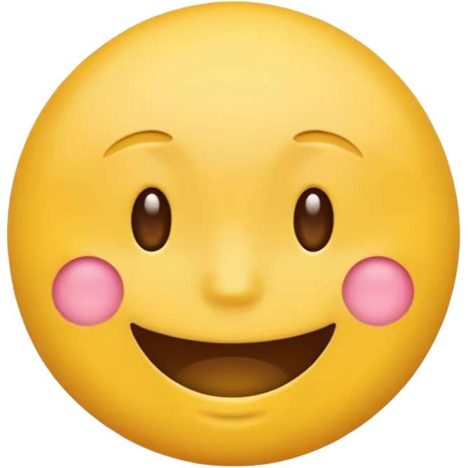 Emoji, yellow round smiling face, closed mouth emoji