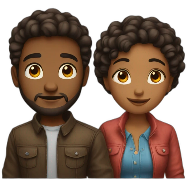 Couple huge emoji