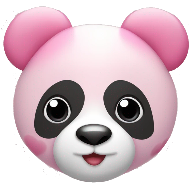 Cara del panda con todas sus partes, con corazones de color rosa pastel  emoji