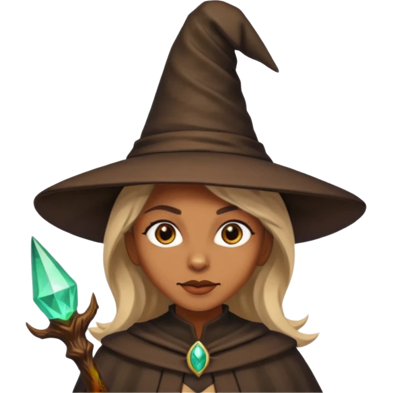 light brown skin witch with hat emoji