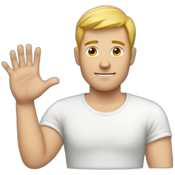 white man with broken hand emoji