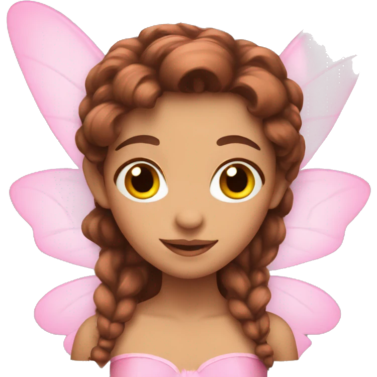 pink fairy with brown hair emoji