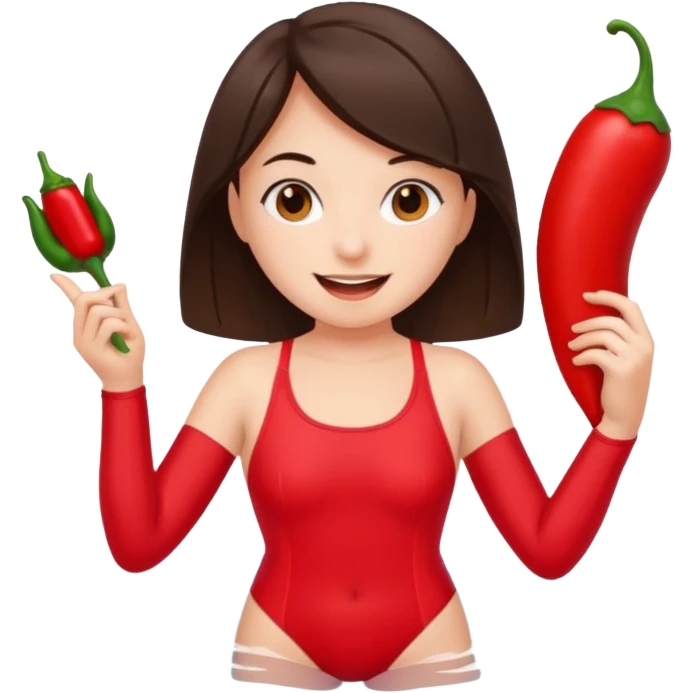 langrennski, bading, brunette, jente, chili, glad, baddrakt emoji