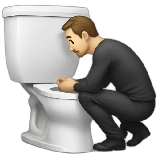 man on a squat toilet emoji