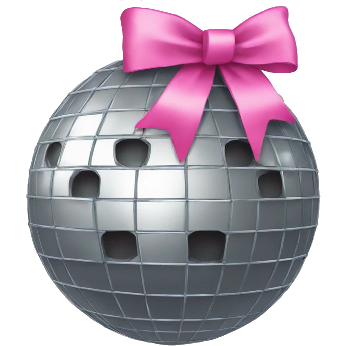 Disco ball with pink bow  emoji