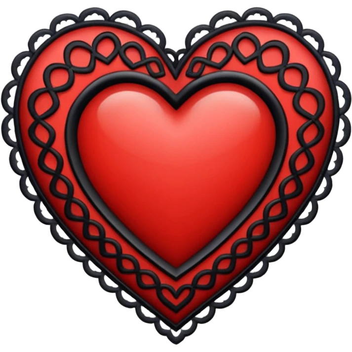 heart with a black lace trim emoji
