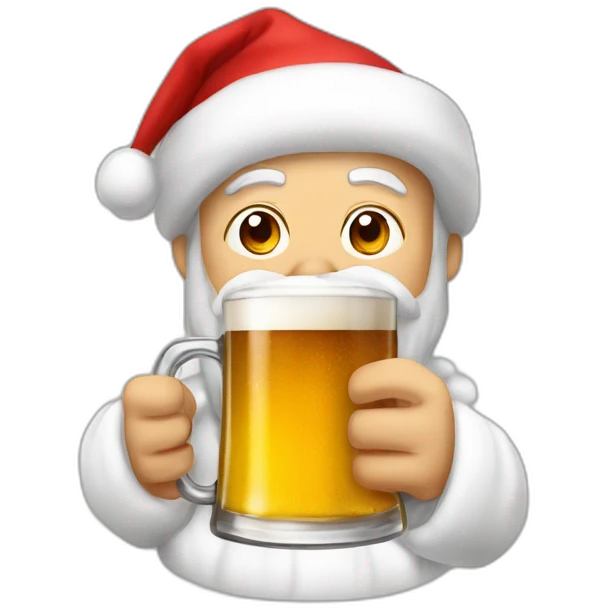 Père Noël qui boit une bière  emoji