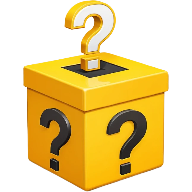 сгенерируй смайл loot box в стили классических смайлов с вопросиком  emoji