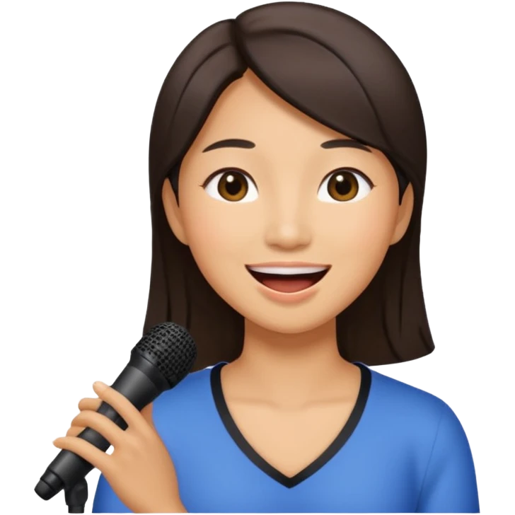 asian woman singing no microphone emoji