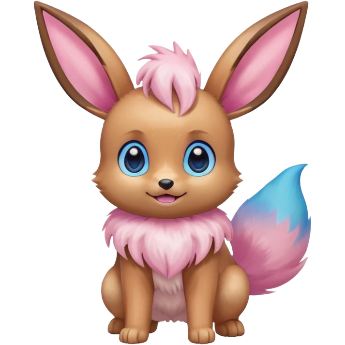 Kawaii Shiny Colorful Pastel Eevee Full Body emoji