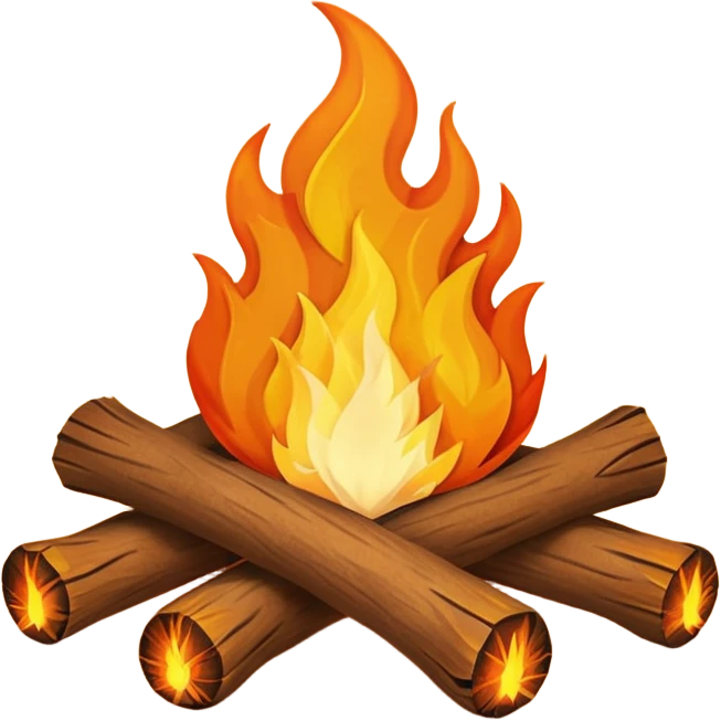 Campfire and wool felt texture emoji