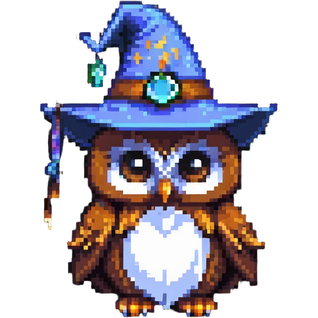 owl with a wizard hat emoji