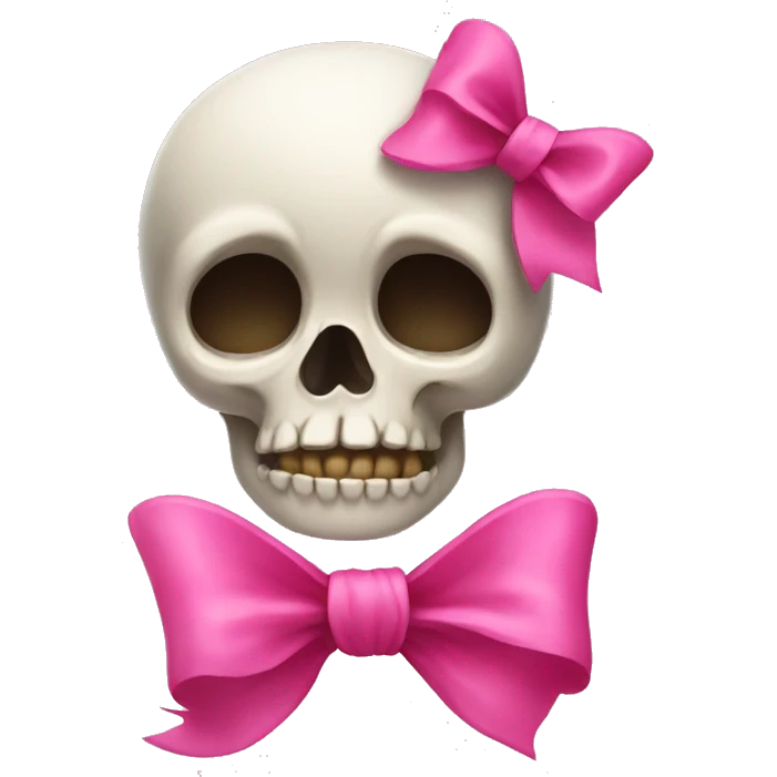 Skull with a pink bow emoji