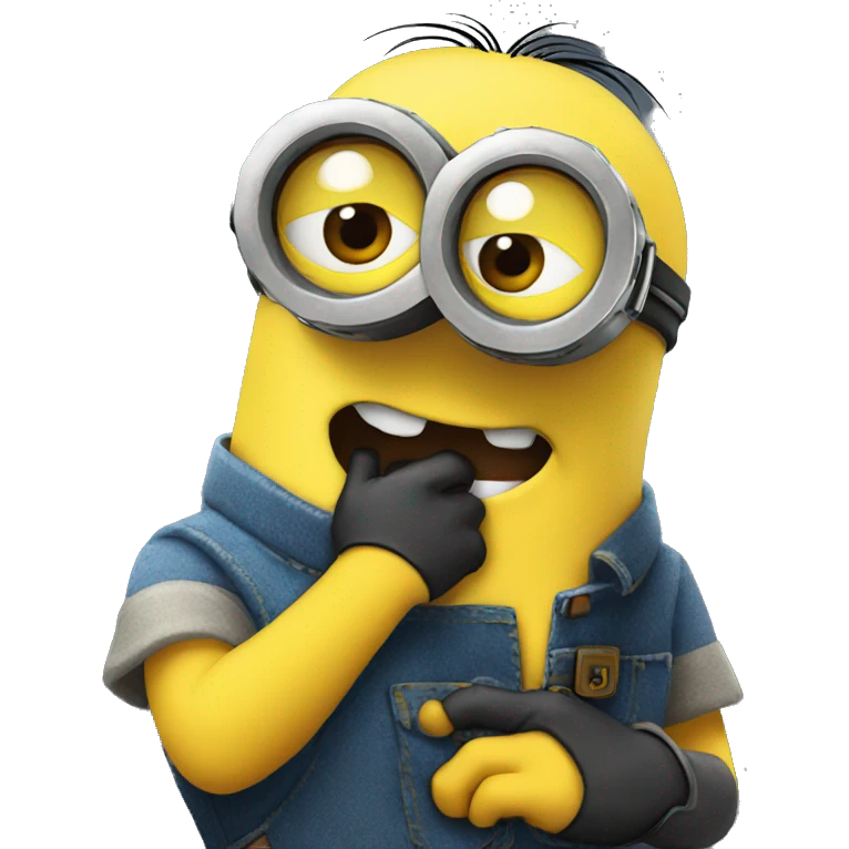 Minion whispering a secret emoji
