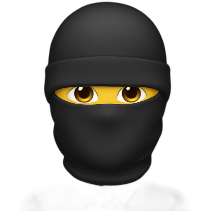 man in suit and black balaclava emoji