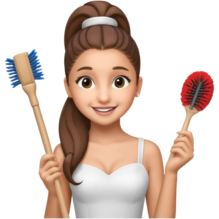 ariana grande holding toilet brush emoji