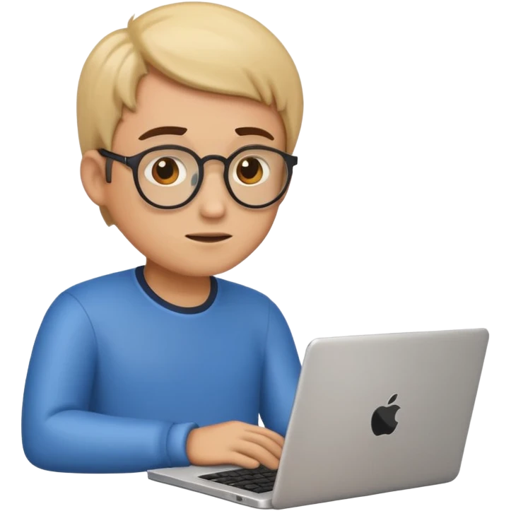 programmer emoji with laptop, pondering, no thought bubble emoji