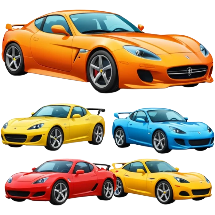 Make an 100 sports cars emoji