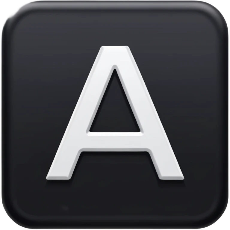 BLACK SQUARE SHAPE, CAPTIAL LETTER  "A" PRINTED IN CENTER emoji
