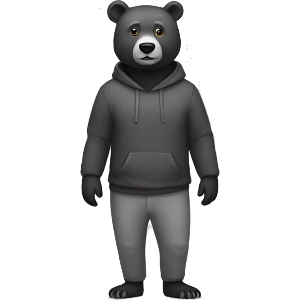 black and grey bear full body emoji