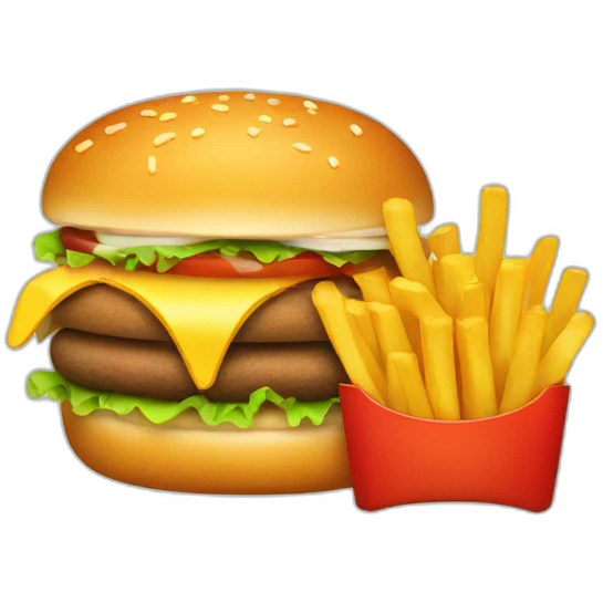 french fries and hamburger emoji